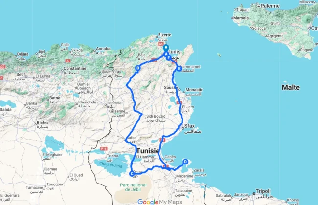 Itineraire Tunisie