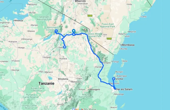 Itineraire Tanzanie