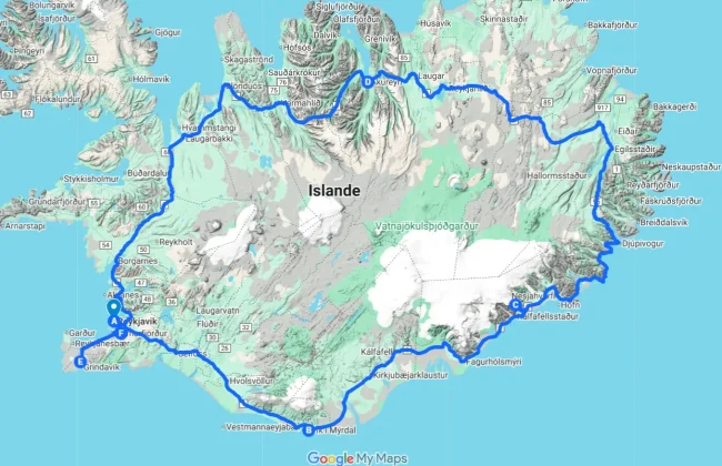 Itineraire Islande