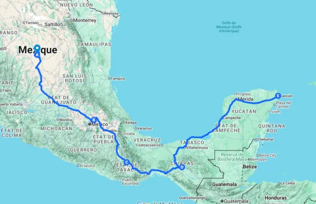 Itineraire Mexique